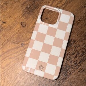 iPhone 15 Pro MaxCheckered Tan and White Phone Case